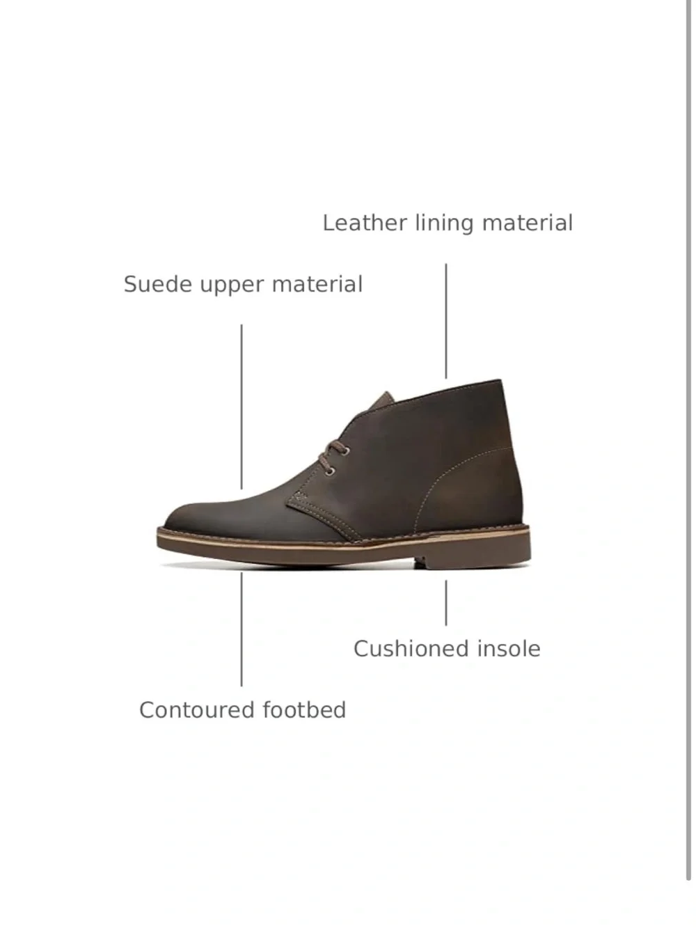 CLARKS Men's Leather shepton Boots In beeswax brown size 7.5